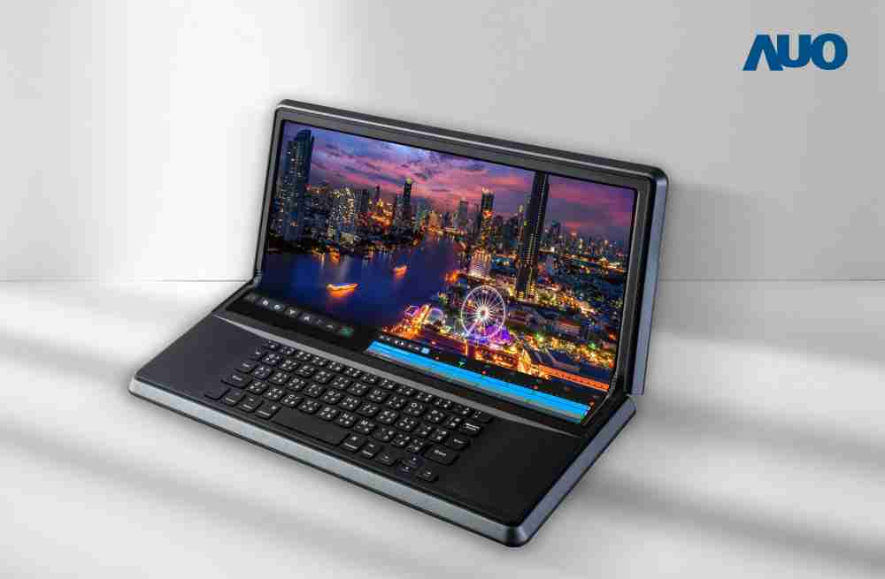 赏金国际14.6吋Micro LED折迭显示屏幕，，搭配半径4mm的弯折绞炼，，以及高画素、、、、高亮度、、、高对比度的显示技术特点，，，即便在大视角下仍保有绝佳色相与亮度